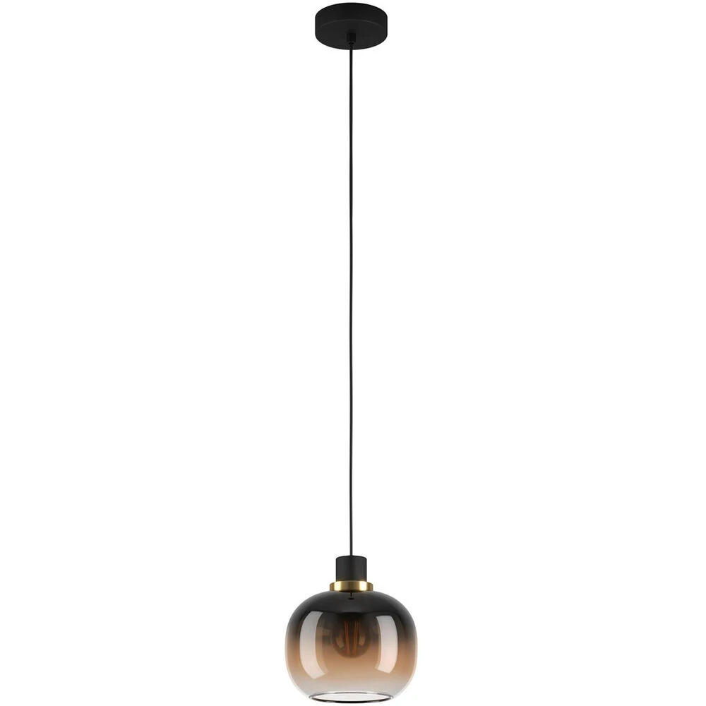 EGLO Oilella 1 Light 8 Inch Structured Black Pendant Ceiling Light 1 EGLO Oilella 1 Light 8 Inch Structured Black Pendant Ceiling Light