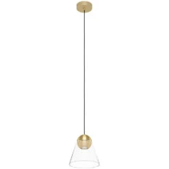 EGLO Cerasella 1 Light 8 Inch Brushed Brass Pendant Ceiling Light