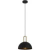 EGLO Calmanera 1 Light 13 Inch Structured Black And Brushed Brass Pendant Ceiling Light